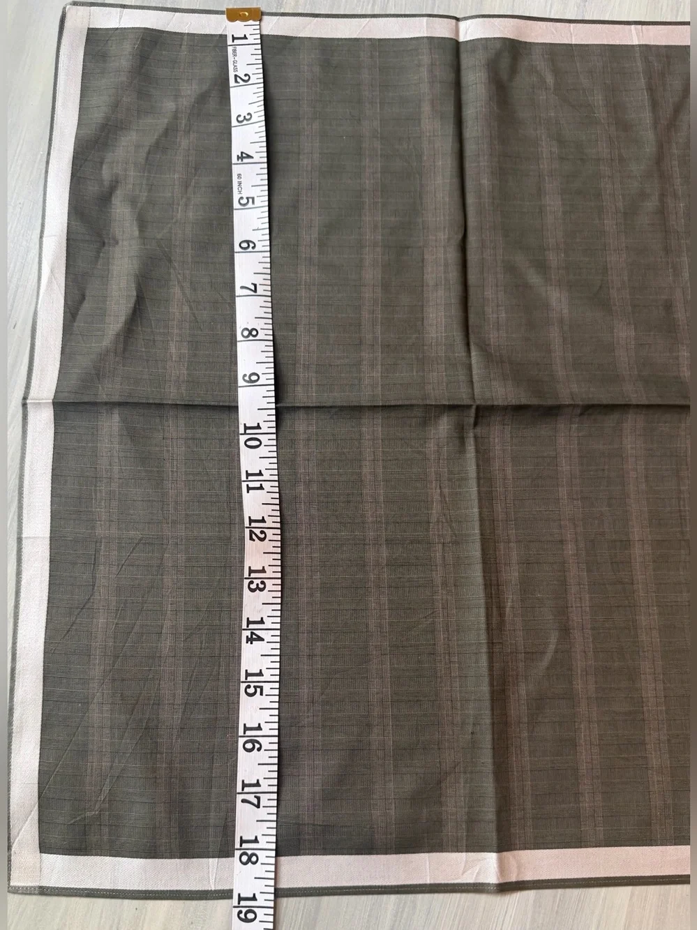 Pierre Balmain Paris Olive plaid scarf handkerchief neckerchief bandanna twilly